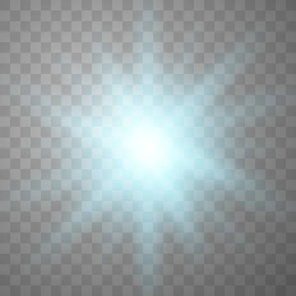 Lens flare effect isolated. Glowing light star. — Stock Vector