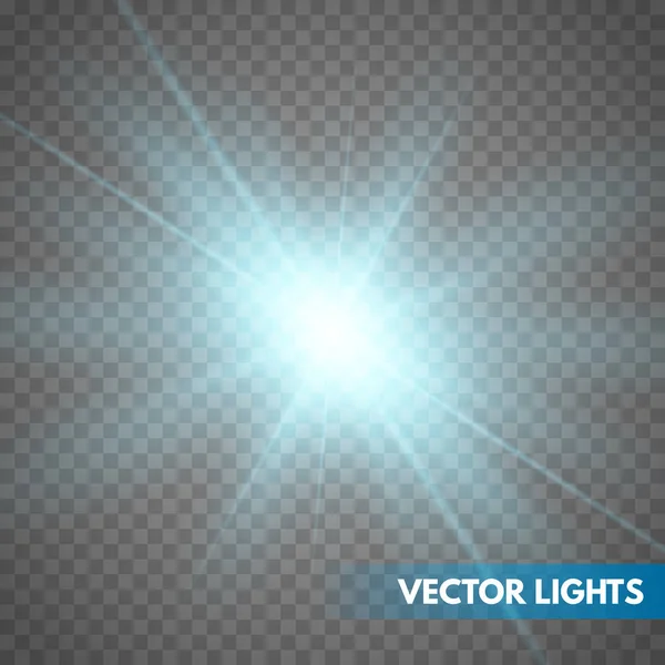 Lens flare effect isolated. Glowing light star. — Stock Vector