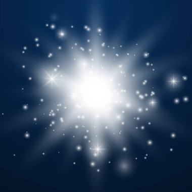 Lens flare etkisi izole. Parlayan ışık yıldız.