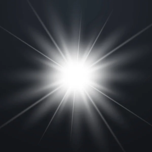 Efecto de destello de lente aislado. Estrella de luz brillante . — Vector de stock