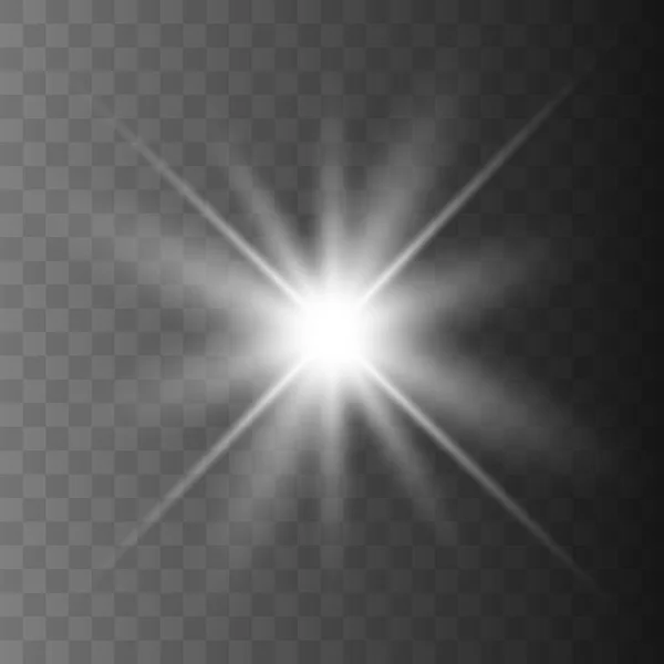 Effet lumineux lumineux sur fond transparent . — Image vectorielle