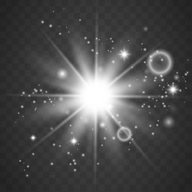 Saydam arka plan üzerinde parlayan ışık etkisi. Vektör çizim Eps10