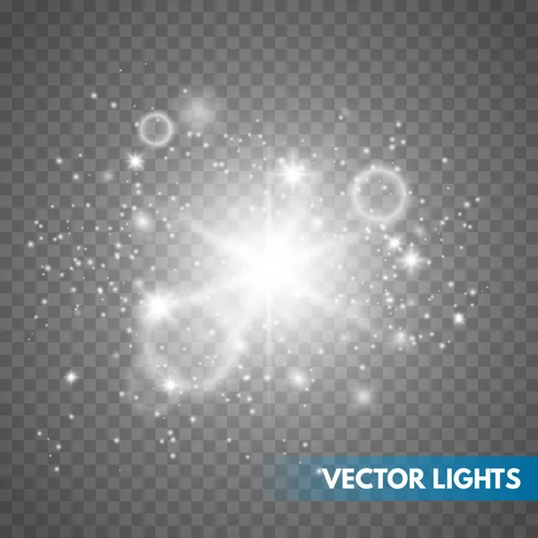 Glödande Ljus Effekt Transparent Bakgrund Vektorillustration Eps10 — Stock vektor