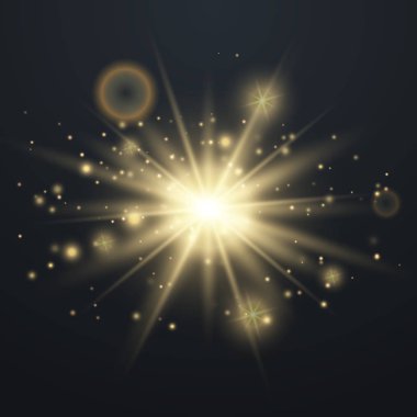 Yıldız patlaması ile izole ışıltı.