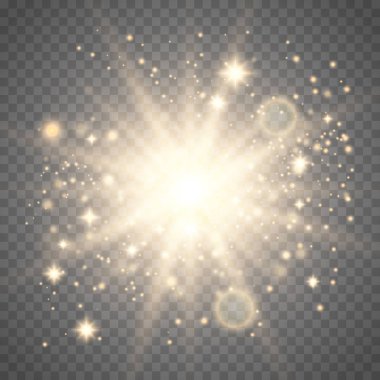 Yıldız patlaması ile izole ışıltı.