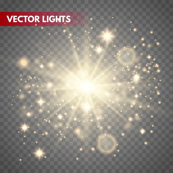 Star burst with sparkle isolated. — Stock Vector