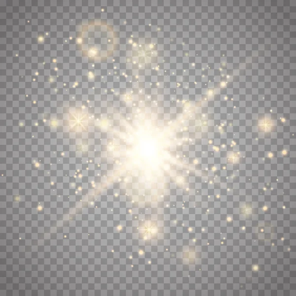 Estallido de estrellas con brillo aislado . — Vector de stock