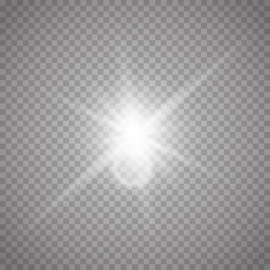 Saydam arka plan üzerinde parlayan ışık efekti.