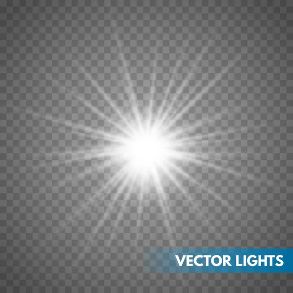Glowing light effect on transparent background. — Stock Vector