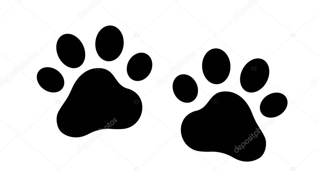 Paw logo or cat and dog animal pet 