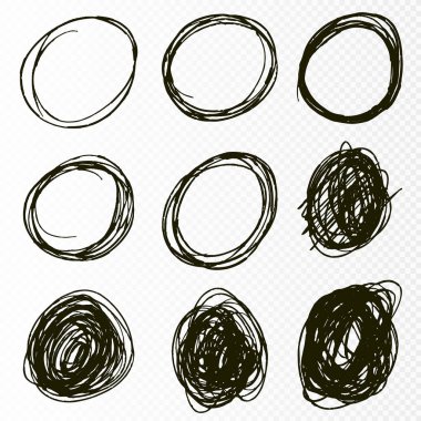 Kabataslak daireler doodle. Elle çizilmiş 