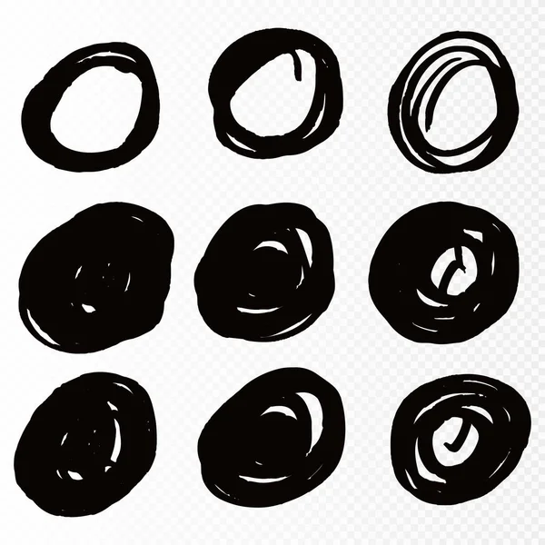 Doodle sketched circles. Hand drawn — Stock Vector