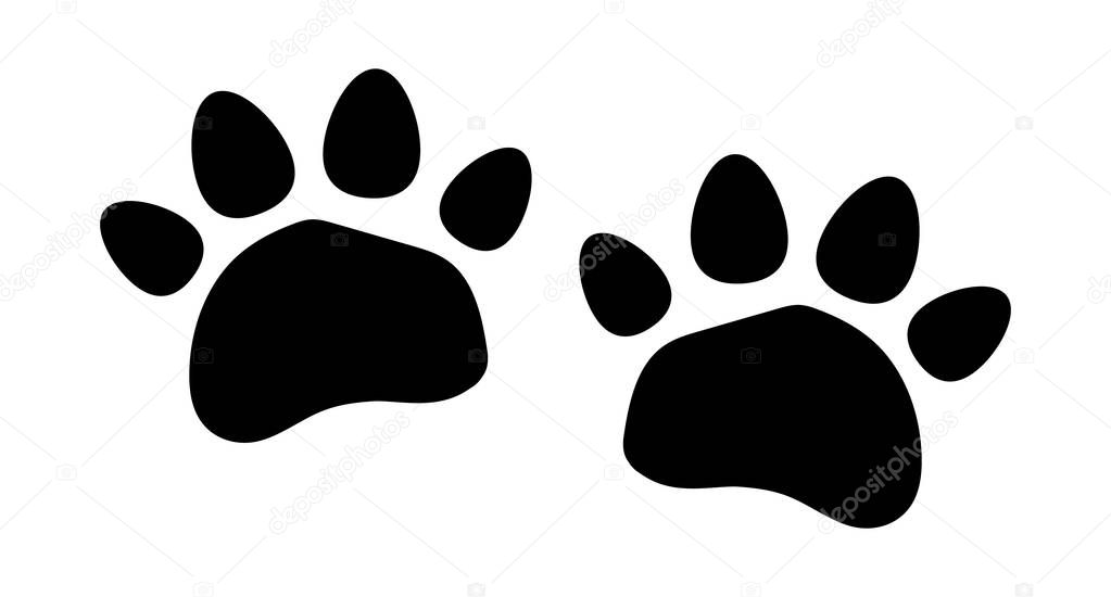 Paw logo or cat and dog animal pet 