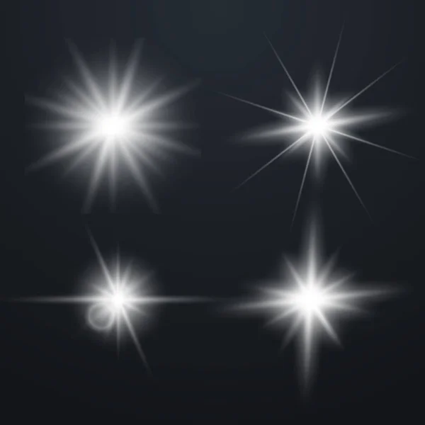 Set di stelle luminose luminose — Vettoriale Stock