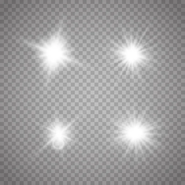 Conjunto de estrellas de luz brillante — Archivo Imágenes Vectoriales