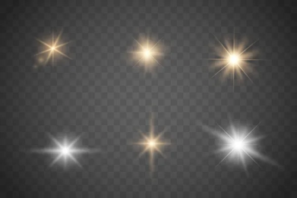 Set van gloeiend licht sterren — Stockvector