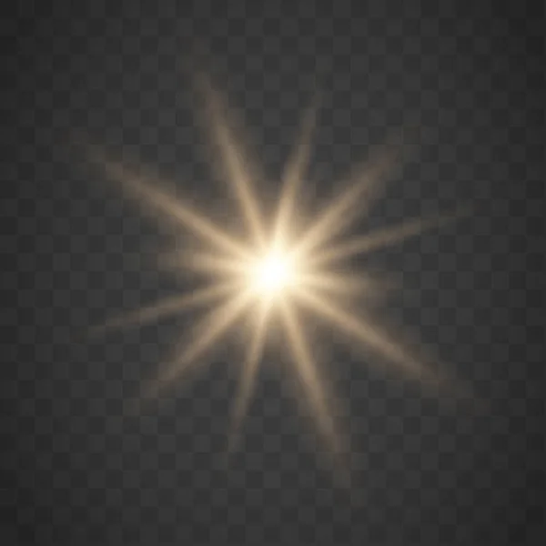 Estrelas de Luz Brilhante com Brilhantes . — Vetor de Stock