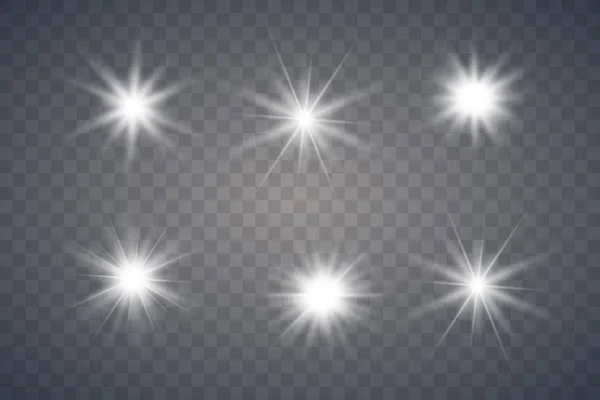 Zestaw świecące światło gwiazd — Wektor stockowy