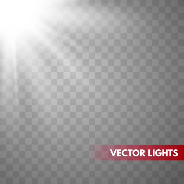 La luz del sol es translúcida. efecto de luz . — Vector de stock