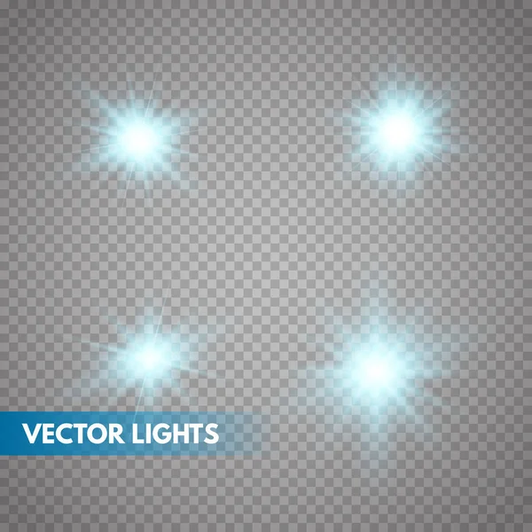 Reihe glühender Lichtsterne — Stockvektor