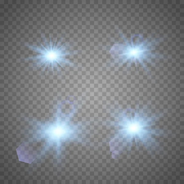 Sada zářící světlo hvězd — Stockový vektor