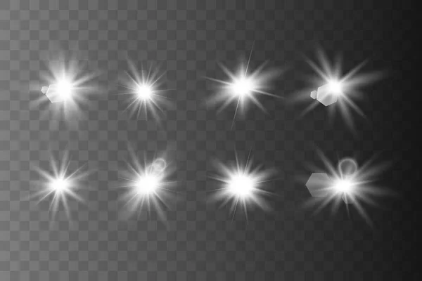 Набор светящихся звезд — стоковый вектор