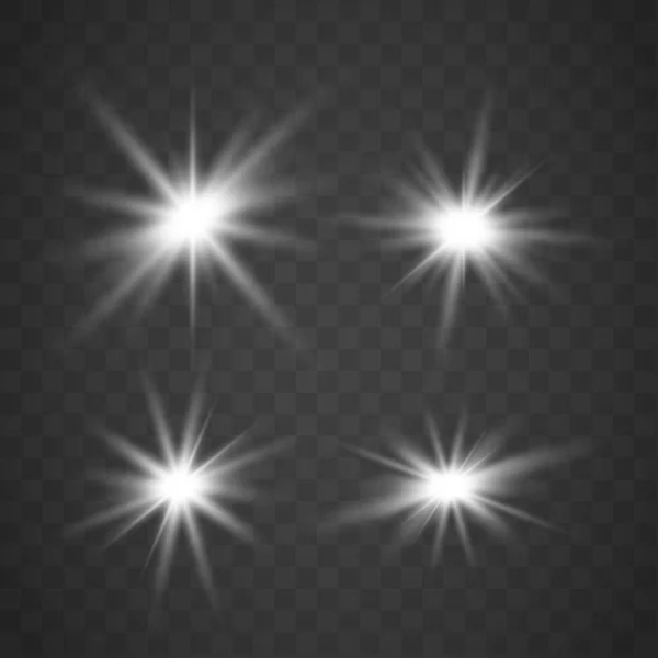 Set van gloeiend licht sterren — Stockvector