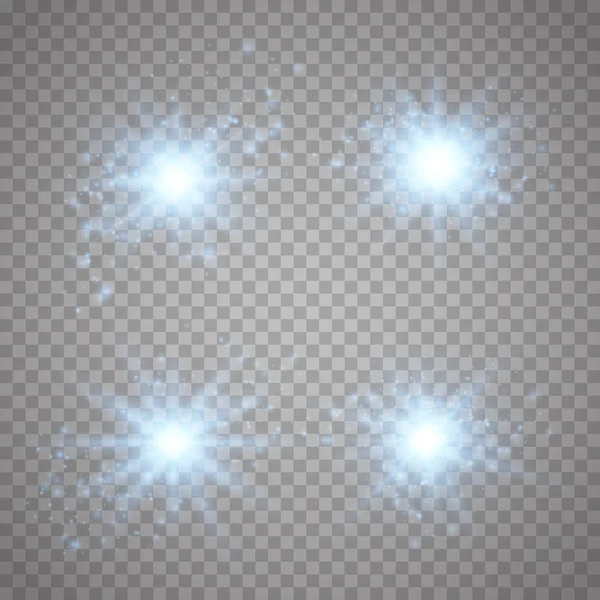 Conjunto de estrellas de luz brillante — Archivo Imágenes Vectoriales