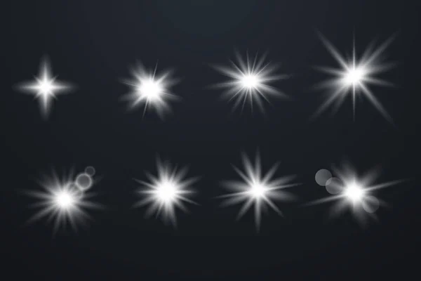 Set di stelle luminose luminose — Vettoriale Stock