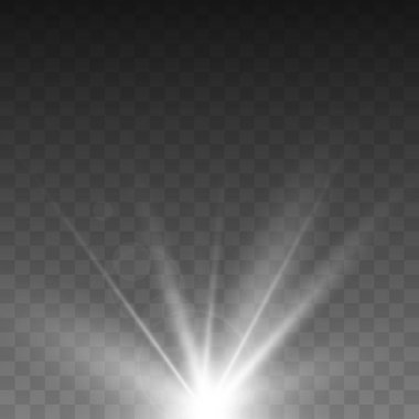 Saydam arka plan üzerinde parlayan ışık efekti.