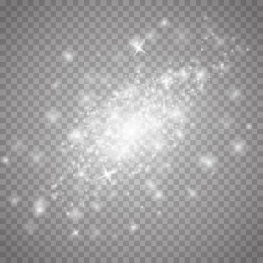 Parlama ışık efekti. Işıltı toz. 