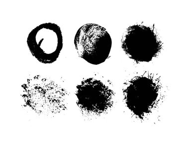 Grunge yuvarlak şekiller kümesi