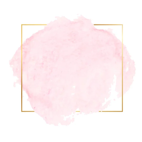 Pink Watercolor with frame — Stock Vector