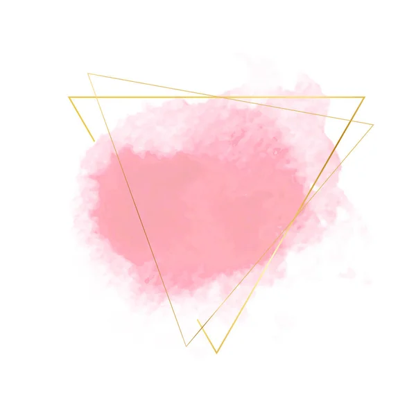 Bandiera acquerello con cornice triangolo oro — Vettoriale Stock