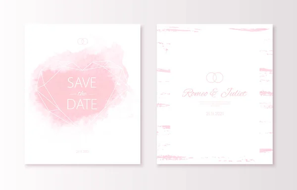 Matrimonio rosa biglietto d'invito a colori — Vettoriale Stock