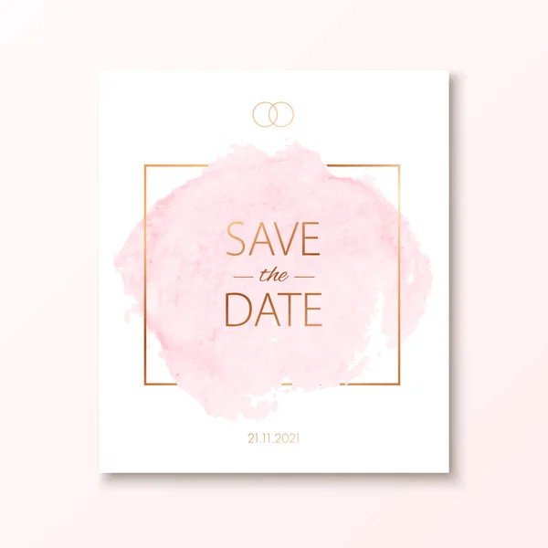 Wedding invitation card with watercolor — Stock Vector
