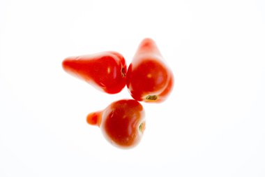 beyaz bir arka plan üzerinde parlak renkli sebze