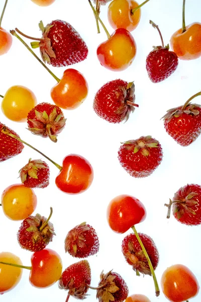 Fruits Colorés Lumineux Sur Fond Blanc — Photo