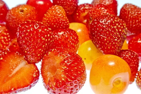 Fruits Colorés Lumineux Sur Fond Blanc — Photo