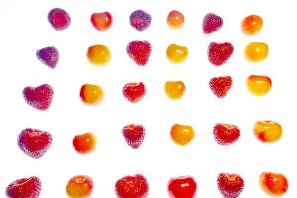 Fruits Colorés Lumineux Sur Fond Blanc — Photo