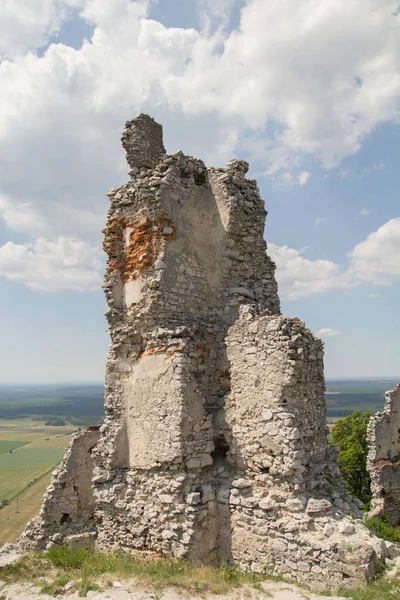 Ruines Mur Forteresse Médiévale — Photo