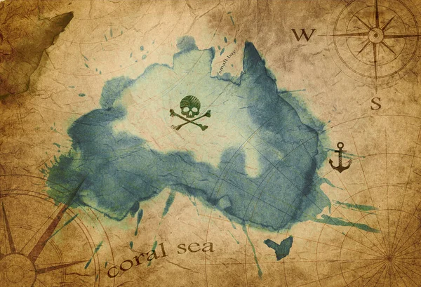 Піратський скарб карта — стокове фото