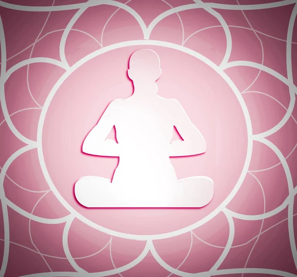 Yoga ilustración mujer en posición de loto —  Fotos de Stock