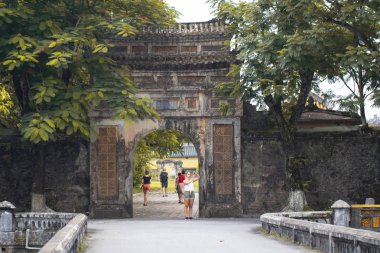 Hue, Vietnam - Haziran 2017: Hue Kalesi, Vietnam gezi turist.