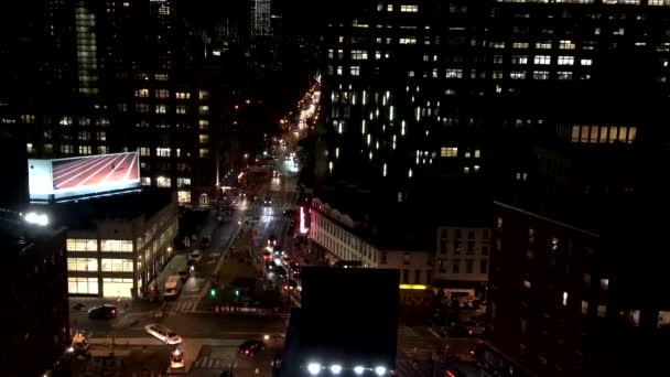 Stadt Nacht Straße Stadtbild Lichter — Stockvideo