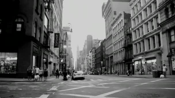 New York City Manhattan Menschen Autos — Stockvideo