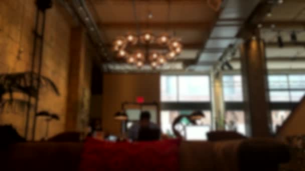 Hotel Lobby Blur Bokeh Interior — Vídeo de stock