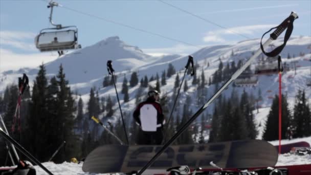 Estación Esquí Invierno Deportes Ascensor — Vídeo de stock