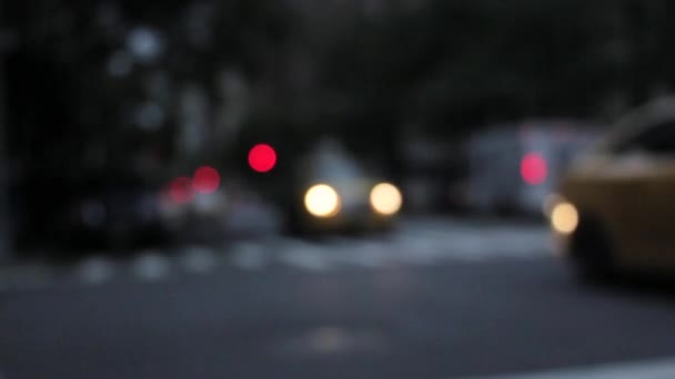 New York Taksi Akşam — Stok video