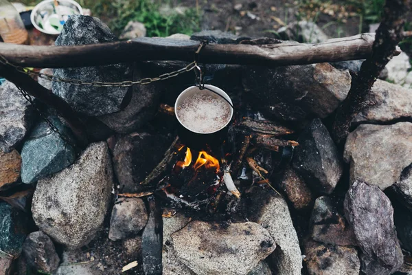 Akşam yemeği şenlik, yulaf lapası yakın görünümü, altay, Rusya Federasyonu